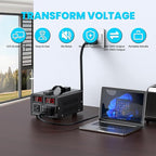 500W Voltage Converter Transformer(110V to 220V or 220V to 110V) Step Up/Down Converter 110/120 Volt - 220/240 Volt w/US Power Cord,Circuit Breaker Protection, LCD Screen Display, Manual Setting