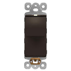 LIDER Minimalist Design Matte Finish Lighted Decorator Switch, Frameless Paddle Light Switch with Locator Light, Grounding Screw, 3-Way or Single Pole, 15A 120V, UL Listed, LS15-3W-BR, Brown