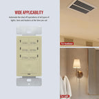 ENERLITES Countdown Timer Switch - Fan & Light Timer, 5 Min - 4 Hrs, Night Light LED Indicator, Neutral Wire Required, UL Listed, HET06-I, Ivory