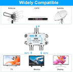 TKCHAX 2 Way Coaxial Cable Splitter,Support 10-2602MHz, RG6 Compatible, Nickel-Plated for Cable Splitter,Work with CATV, Satellite TV,Antenna System and MoCA Configurations