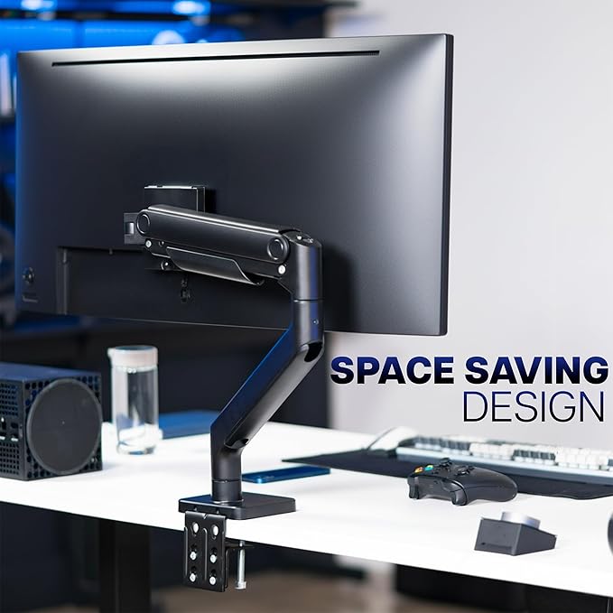 VIVO Heavy Duty Aluminum Ultrawide Monitor Tension Arm for up to 49 inch Screens, Holds 44 lbs, Premium Desk Mount Stand Designed for Samsung Odyssey G9 and More, Black, STAND-V101V