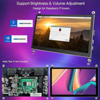 HAMTYSAN 7 Inch Raspberry Pi Screen Touchscreen Monitor 1024x600 Small HDMI Monitor w/Dual Speakers IPS Screen Display for Raspberry Pi 4/3/2 Win 11/10/8/7 Jetson Nano, Free Driver