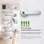 GEKRONE Fingerprint Smart Lever Lock TUYA APP Control Keyless Entry Bluetooth Touchscreen Indoor Handle Biometric Electronic Digital Door Knob with Keypad Suitable for Hotel Office Apartment Bedroom