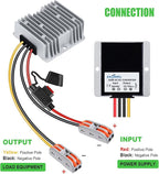 EAGWELL 48V to 12V DC Converter 20A 240W Waterproof Voltage Regulator - Step Down Power Converter for Golf Cart, RV, Truck, Boat - with Fuse Protection (36V/48V Input, 12V Output)