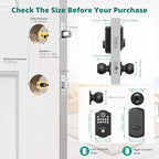 AkaGear DS10 Keyless Entry Door Lock with Door Knob, Fingerprint Door Lock, Electronic Keypad Deadbolt, Smart Door Lock, Smart Locks for Front Door, Auto-Lock - Matte Black