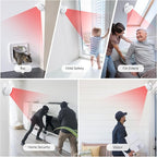 Wireless Motion Sensor Alarm Indoor -Door Chime for Business, Store Welcome Buzzer Monitor with Colorful LED Light 500 FT Range Commercial Door Entry Alert, Caregiver Reminder for Elderly