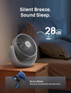 Dreo Fan for Bedroom, Table Air Circulator for Whole Room, 11 Inch, 40ft Strong Airflow, 120° Adjustable Tilt, 28db Low Noise, Quiet, 3 Speeds, 2025 New Desk Fan for Office, Kitchen, Home
