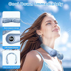 Portable Neck Fan that Blow Cold Air, LED Display, Rechargeable Hands-Free Wearable Cooling Personal Fan, 5 Speed, Neck Support, Bladeless Neck Air Conditioner, Gift for Women/Men, Hot Flashes, Travel