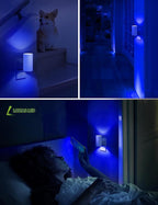 L LOHAS LED Night Light, 2 Pack Bluey Night Light, Plug into Wall, Dimmable, Sensor, Calm Blue Light for Bedroom, Bathroom, Hallway
