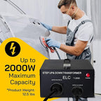 ELC T Series 2000+ Watt Voltage Converter Transformer - Step Up/Down - 110v to 220v / 220v to 110v Power Converter - Circuit Breaker Protection, CE Certified [3-Years Warranty]