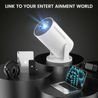 ENUOSUMA Super Mini Projector with WIFI 6 and Bluetooth, 4K 1080P Support Portable Projector, Built-in App, Android 11, 200 ANSI, Auto Keystone Correction, Video Projector for Laptop/PC/Smartphone