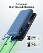 Belkin Portable Charger, USB-C Power Bank 20,000mAh w/ 2X USB-C Ports & 1x A Port, Digital Battery Display, 20W Charging - iPhone 17, Air, Pro, Samsung Galaxy S25, Pixel 10, iPad, & More - Blue