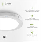 ASD LED 9" Round Flush Mount Ceiling Light Fixture, Low Profile Surface Lighting | 5CCT, Motion Sensored, Ultra-Thin, ETL Listed | 15W 1300LM 2700-6000K 120V | Kitchen, Hallway Lamp | White, 12 Pack