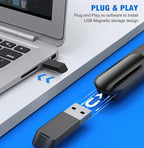 DINOSTRIKE Wireless Presenter Remote with Air Mouse Control, Rechargeable USB Presentation Clicker PPT Pointer RF 2.4GZ PowerPoint Clicker Slide Advancer for Computer Laptop Mac