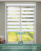 Yoolax Motorized Zebra Blinds Works with Alexa, Motorized Blinds with Remote Custom Size, Privacy Electric Zebra Shades for Windows (80% Shading White)