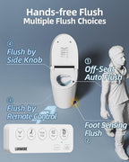 Luoware Smart Toilet, One Piece Toilet with Built-in Heated Bidet Seat, Auto Flush, Foot Sensing Flush, Built-in Tank & Pump-Assisted, Warm Water & Dryer, LED Display, Night Light, Manual Lid