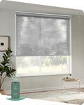 Yoolax Motorized Blinds App Control, Light Filtering Motorized Shades for Windows, Cordless Automatic Roller Shades for Bedroom Living Room Office(Light Filtering Jacquard Gray, 55" W x 72" H)