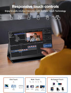 EVICIV Portable Monitor Touchscreen 15.6”, 125% sRGB 1080P IPS 10-Point Touch Screen Monitor, VESA & Case, HDMI USB C, Ultra-Thin Travel Second Screen for Laptop, Computer, Game Consoles