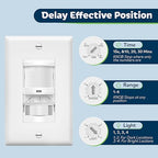 TOPGREENER Occupancy/Vacancy PIR Motion Sensor Light Switch, CDS Sensor with Learning Function, No Neutral Required, 200W Incandescent / 150W LED Load, UL Listed, Screwless Wall Plate, White, 4 Pack