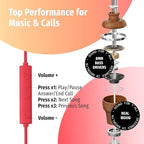 Symphonized Premium Wooden iPhone Earphones Wired (USB C) Deep Bass Sound, 3D Sound, Microphone Volume Control, 90% Noise Cancelling for Type C Devices. Earphones for iPhone 15 to 17 & Android
