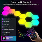 JIMIMORO Big Hexagon LED Light - 8 Pack Smart RGB Hexagon LED Panels Wall Lights with APP & Remote Control Cool Music Sync Gaming Lights for Living Room, Bedroom, Gaming Room, Kids, Adults