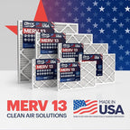 BNX TruFilter 14x14x1 Air Filter MERV 13 (4-Pack) - MADE IN USA - Electrostatic Pleated Air Conditioner HVAC AC Furnace Filters for Allergies, Pollen, Mold, Bacteria, Smoke, Allergen, MPR 1900 FPR 10