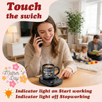 Coffee Mug Warmer - Fastest Heating & Highest Temperature, Coffee Cup Warmer for Desk Auto Shut Off, 4 Temp Settings & 1-12H Timer, Smart Electric Beverage Warmer for Coffee (Glossy Black)