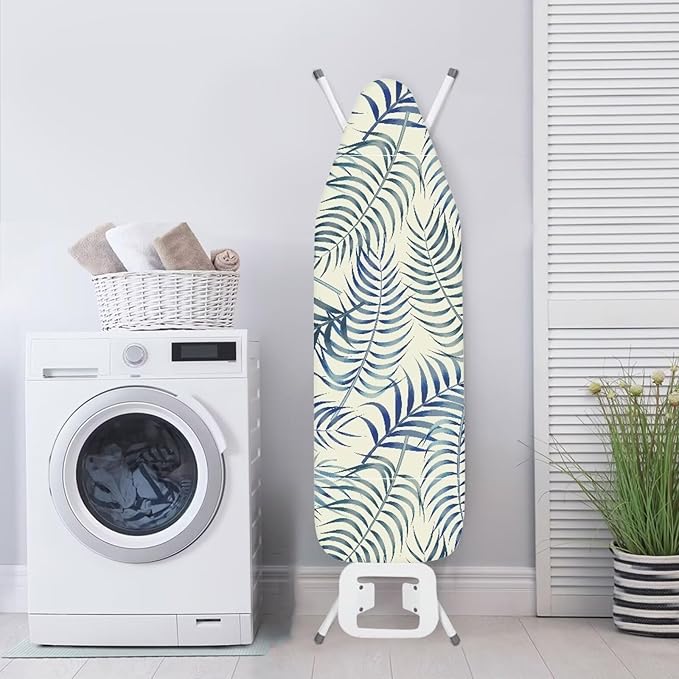 ZCFYGDX Easy Installation 14 x 45 Ironing Board Covers - Hawaiian Palm Leaf Print Elastic Edge & Nylon Buckle Straps Fasteners, Suitable for Most Iron Board, Stain Resistant Protective Cover