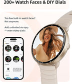 Parsonver Smart Watch for Swimming, 5ATM Waterproof Watch for Pool & Open Water, AI Swim Analysis, Built-in GPS & Compass, AMOLED Fitness Tracker 100+ Sport Mode, Heart Rate Sleep Monitor, French Grey