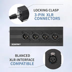 SQWRWY XLR 1 Female to 4 Male Passive Splitter | 4-Channel Galvanic Distribution for Zero-Latency Audio & DMX Adapter 4Way 1Pack