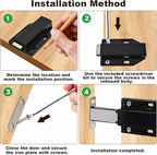 8 Pack Magnetic Push Latch,Heavy Duty Magnetic Touch Latch,for Push to Open Cabinet or Kitchen Drawer, Kitchen Door,on Strong Pop Out (Black - 2.7 inch, 8 Pack)