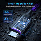 etguuds USB A to USB C Cable 6ft, 2-Pack, 3A Fast Charging Type C Charger Cord for iPhone 17 16 15 Pro Max 16e 17 Air, Samsung Galaxy S25 S24 S23 S22 S21 S20 A17 A16 A56 A55 Flip Fold, Purple