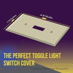 ENERLITES Toggle Light Switch Wall Plate, Gloss Finish, Size 1-Gang 4.50" x 2.76", Unbreakable Polycarbonate Thermoplastic, 8811-I-10PCS, Ivory (10 Pack)