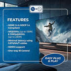 OREI HDMI Over Ethernet Extender Over Single CAT6/7 Ethernet Cable 4K@30Hz Up to 130 ft & 1080p Up to 230 ft (EX-230PRO)