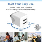 USB Wall Charger，Dual A USB Port Cube Power Plug Adapter，Fast Phone Charger Block Charging Box Brick for Phone 16 15 14 13 12 11 Pro Max 10 Se X 8 7 Plus,and More【2 Pack】
