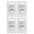 TOPGREENER Occupancy/Vacancy PIR Motion Sensor Light Switch, CDS Sensor with Learning Function, No Neutral Required, 200W Incandescent / 150W LED Load, UL Listed, Screwless Wall Plate, White, 4 Pack