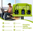 Wall Mounted Cell Phone Charging Station Mobile Phone Charging Station | Fast Charging 8 Device | Compatible with iPhone ipad Smartphone Tablets Port | Great for Offices Hotel Hospital Airport (Green)