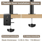 Dual Monitor Desk Mount Easily Set Up，Fully Adjustable Monitor Mount for 2 Monitors Up to 32 Inch,Heavy Duty Dual Monitor Stand Holds up to 22 LBS