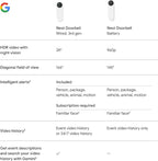 Google Nest Doorbell (Wired, 3rd Gen) - 2K Video and Gemini, Live View, Night Vision, 2-Way Audio - Works with Google Home - 2025 Model - Snow