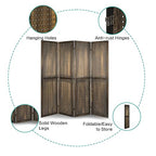 Babion 4 Panel Pegboard Display, Peg Board Room Divider Freestanding Folding Privacy Screens Pegboard Display Stand for Craft Shows (Brown)