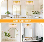SOPEAS Gold 3-Light Bathroom Vanity Light, Modern Brushed Gold Vanity Lights with Clear Glass Shades, Bathroom Wall Sconce Lamp for Mirror Living Room Bedroom Hallway
