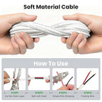 BAHIWOM Fire Safety CL2 Speaker Wire in-Wall & in-Ceiling 14 Gauge Wire 100 FT CCA Cord 2 Conductors Red Black Speaker Cable for Indoor Home Theater System,Car Audio Soft White Jacket