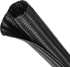 Split Wire Loom Tubing, Cable Protector Sleeve, Braided Cable Management for TV/Computer/Home Theater/Engine Bay, Cord Protectors from Pets No Chew (Black, 1.26"-10ft)