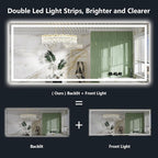 YEELAIT 88x38 Inch LED Bathroom Mirror with Lights Front and Backlit Lighted Vanity Mirror for Bathroom Wall with 3 Colors Dimmable Anti-Fog Memory Shatter-Proof IP54 Waterproof Horizontal/Vertical