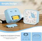 InfPokid Visual Timer for Kids with Pause Function, 60 Minute Countdown Timer for Kids Desk Study, Teaching, Kitchen Cooking, Office Meetings, Time Management for ADHD (Blue)