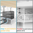 Under Desk Cable Management Tray White, No Drill Desk Cable Management Organizer with Clamp for Desk Wire Management, PC Cord Organizer Accessories & Workspace Organizers for Office, Home