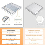 Mcacggo 12-Pack 2x2 FT LED Flat Panel Light Surface Mount, 100-277V, Triac Dimmable & 3000K/4000K/5000K Selectable, 40W Square 24x24 LED Ceiling Light Flush Mount, ETL Listed, White