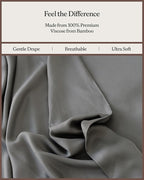 Cozy Earth Luxury Bed Sheet Set - 100% Viscose from Bamboo Fabric, Ultra-Soft & Breathable, Fits Regular & Deep Pocket Mattresses up to 20" - 4 Pieces Queen Sheet Set Charcoal Grey