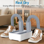 LAVIEAIR Boot Dryer Shoe Dryer for Work Boots Sneakers and Gloves, Temperature-selectable Boot Warmer with Heat, Timer, Fan and Retractable Hoses