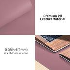 Aothia Leather Desk Pad Protector, Mouse Pad, Office Desk Mat, Non-Slip PU Leather Desk Blotter, Laptop Desk Pad, Waterproof Desk Writing Pad for Office and Home (48"x17", Dark Pink)